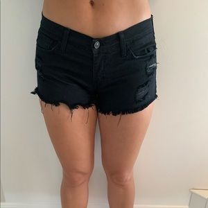 Black Distressed Shorts